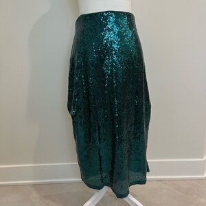 NWT Eloquii Green Sequin Long Skirt 16